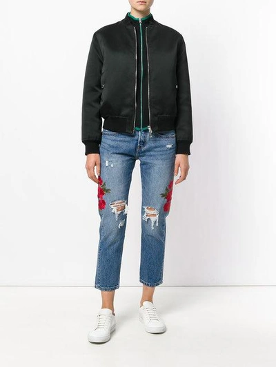 Shop Levi's Embroidered Distressed Cropped Jeans