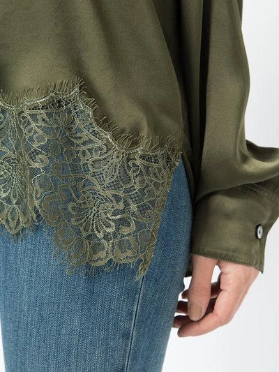 Shop Faith Connexion Lace Hem Blouse - Green