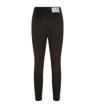 Shop Alexander Wang Button Detail Leggings In Black