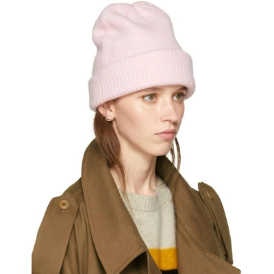 Shop The Elder Statesman Pink Cashmere Watchman Beanie In Powder Pink