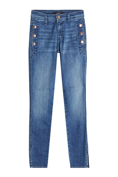 J Brand Mid-rise Skinny Jeans In Blue