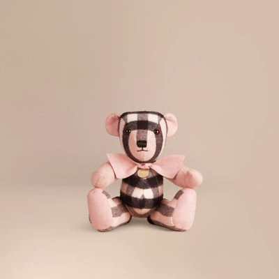 Burberry Thomas Bear In Check Cashmere In Ash Rose