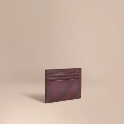 Burberry London Check Card Case In Deep Claret