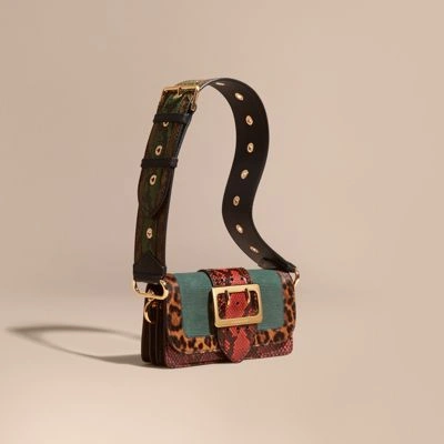 Burberry The Patchwork In Textured Suede And Snakeskin In Multicolour