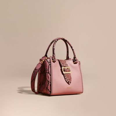 burberry medium buckle tote pink