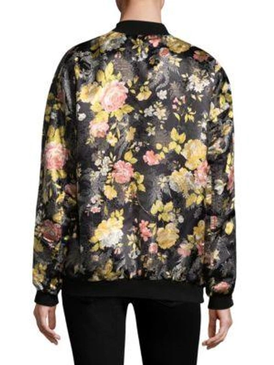 Shop Free People Floral Jacquard Bomber In Black Combo