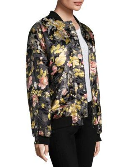 Shop Free People Floral Jacquard Bomber In Black Combo