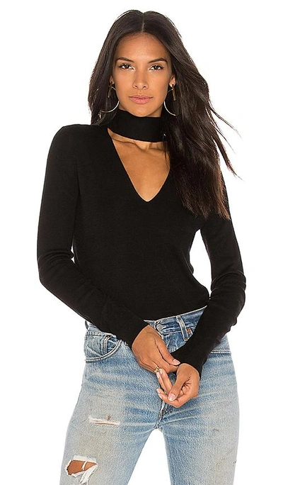 Shop Theory Tie Neck Sweater In Black