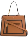 Fendi Small Runaway Leather Top Handle Bag In Brown