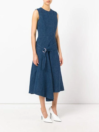 Shop Victoria Beckham Asymmetric Draped Dress - Blue