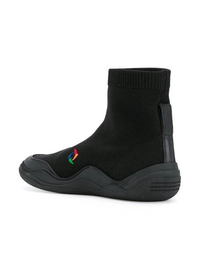 Shop Lanvin Sock Sneakers In Black