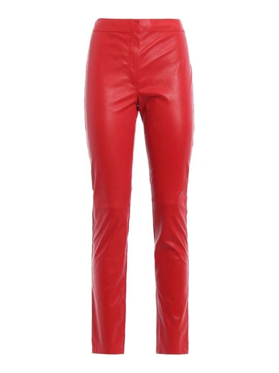 Shop Loewe Slim Fit Trousers In Red