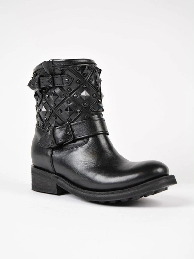 Shop Ash Leather Biker Boots In Black