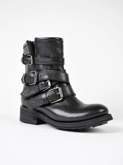 Shop Ash Leather Biker Boots In Black