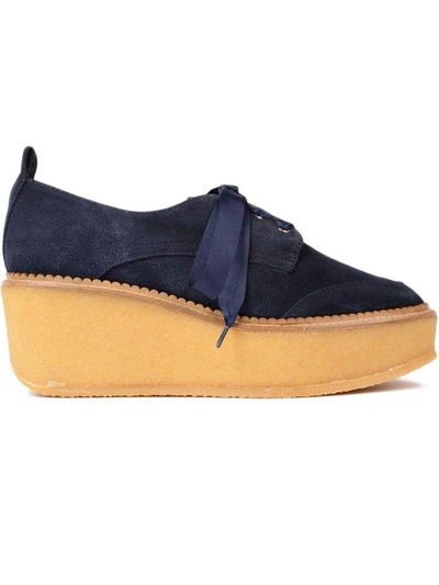 Shop Castaã±er Contrast Platform Sneakers In Blue