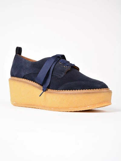 Shop Castaã±er Contrast Platform Sneakers In Blue