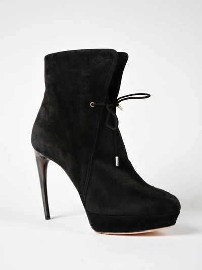 Shop Alexander Mcqueen Horn Heel Boots In Black