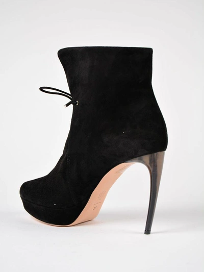 Shop Alexander Mcqueen Horn Heel Boots In Black