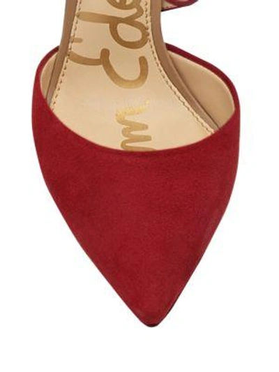 Shop Sam Edelman Heline Suede Dorsay Pumps In Dark Red