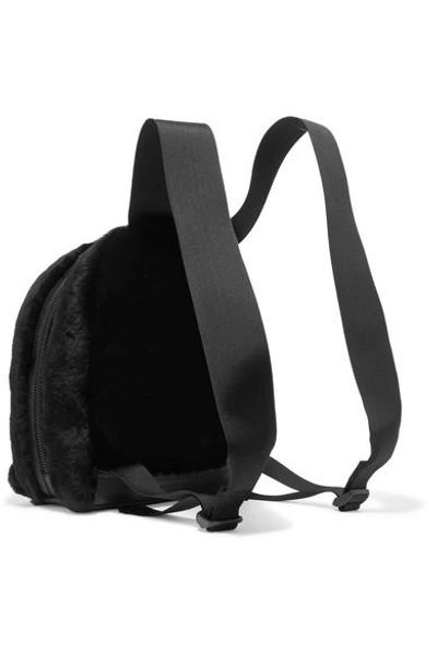 Shop Alexander Wang Primary Medium Leather-trimmed Shearling Backpack