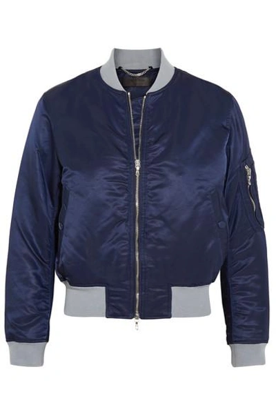 Shop Rag & Bone Manston Jersey-trimmed Satin Bomber Jacket