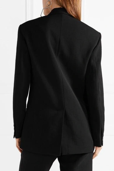 Shop Isabel Marant Oversized Satin-trimmed Wool-twill Blazer In Black