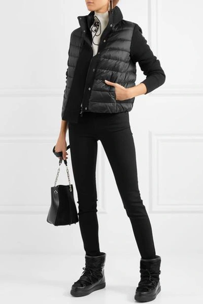 Shop Moncler New Fanny Shearling-lined Calf Hair And Leather Snow Boots In Black