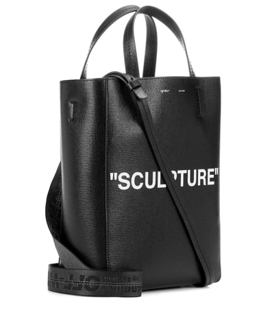 Shop Off-white Leather Tote In Llack Whit