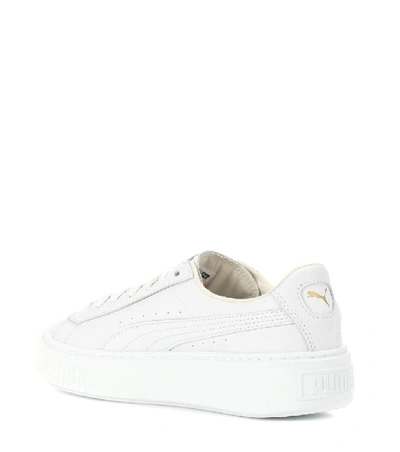 Shop Puma Basket Platform Leather Sneakers In White