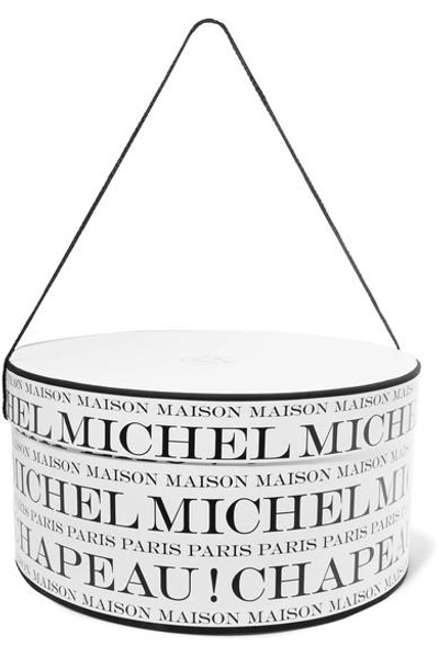 Shop Maison Michel Printed Hat Box In White