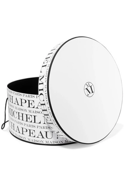 Shop Maison Michel Printed Hat Box In White