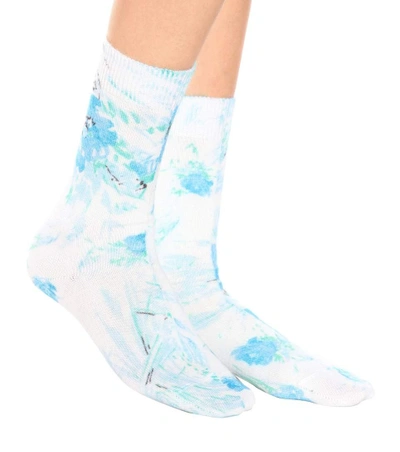 Shop Prada Wool And Mohair-blend Socks In Multicoloured