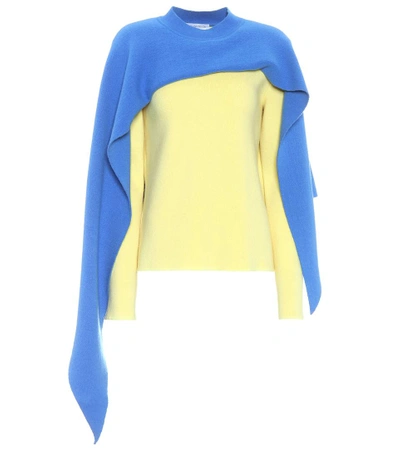 Shop Jw Anderson Wool And Cashmere Sweater In Llue Yellow