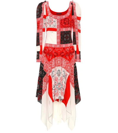 Alexander Mcqueen 拼饰长款连衣裙 In Red