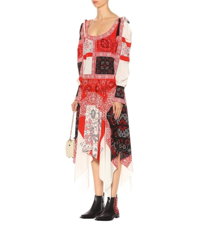 Shop Alexander Mcqueen Silk Dress In Multicoloured