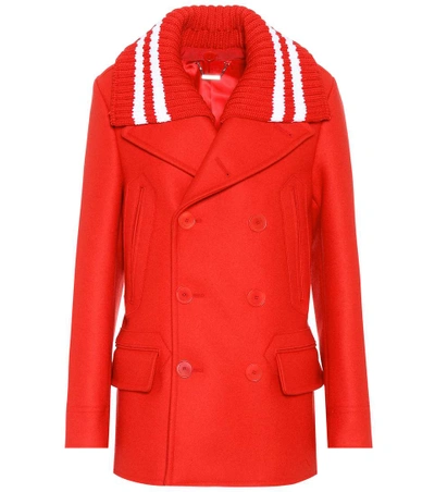 Shop Givenchy Wool-blend Coat In Red