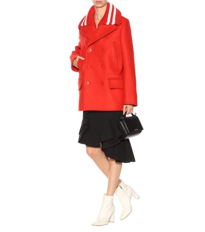 Shop Givenchy Wool-blend Coat In Red