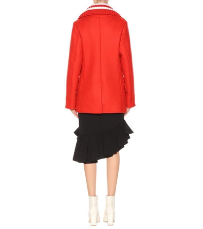 Shop Givenchy Wool-blend Coat In Red