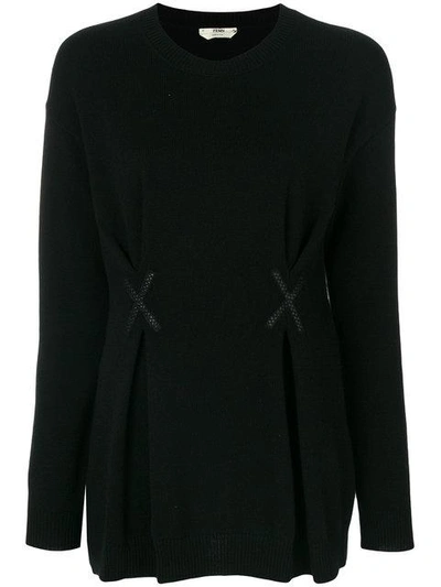 Shop Fendi Cashmere Round Neck Sweater - Black