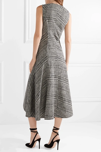 Shop Jason Wu Asymmetric Prince Of Wales Checked Wool Midi Dress