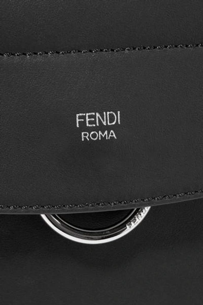 Shop Fendi Back To School Mini Leather Backpack In Black