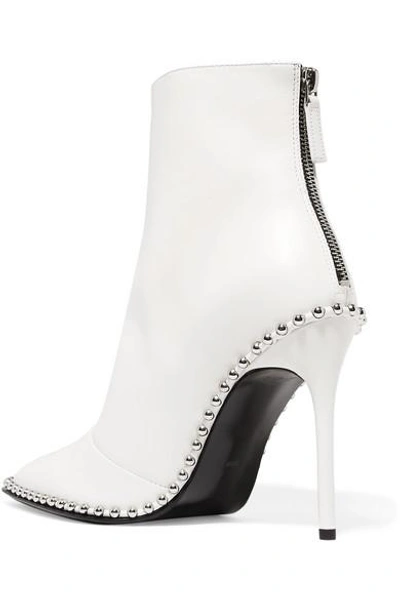 Shop Alexander Wang Eri Embellished Leather Ankle Boots