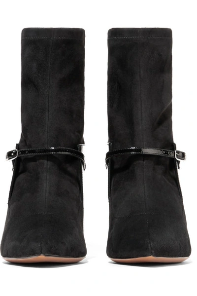 Shop Givenchy New Feminine Patent-leather And Stretch-suede Sock Boots In Black