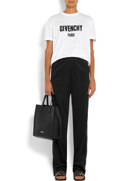 Shop Givenchy Mirror-embellished Suede Slides In Black
