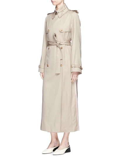 Shop Gabriela Hearst Pleated Back Merino Wool Twill Trench Coat