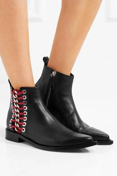 Shop Alexander Mcqueen Embellished Leather Chelsea Boots