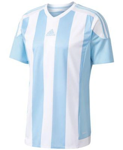 Shop Adidas Originals Adidas Men's Climacool Striped Soccer Jersey In Blue/white