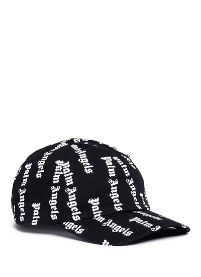 Shop Palm Angels Zip Pocket Logo Print Baseball Cap