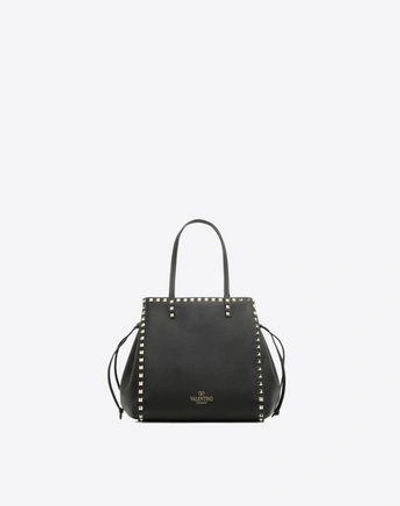 Shop Valentino Rockstud Double Handle Bag In Black