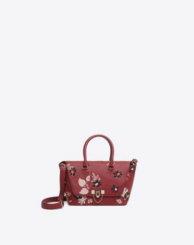 Shop Valentino Demilune Small Double Handle Bag In Ruby